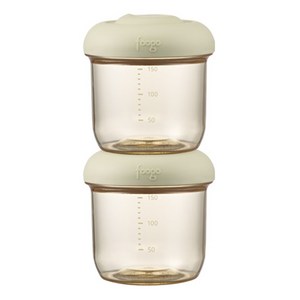 푸고 프리미엄 뉴트럴 시리즈 유아용 PPSU 이유식용기 TKFH-150, 150ml, 뉴트럴그린, 2개