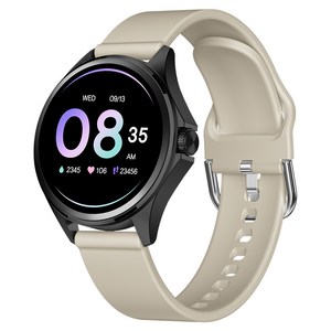 아이뮤즈 스마트워치 muWATCH1S, 베이지, 33.5mm, 블루투스