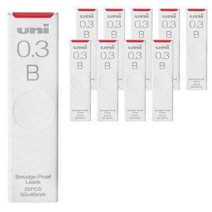 유니볼 샤프심 UL-S-0.3 B, 0.3mm, 10개