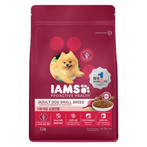 아이엠즈 어덜트 프로액티브 헬스 소형견용 건식사료, 닭, 1.5kg, 1개