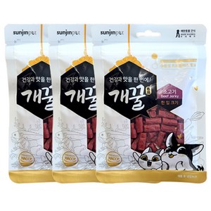 개꿀 강아지 프로폴리스져키 한입크기 간식, 소고기, 70g, 3개