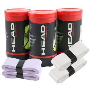 헤드 챔피온쉽 테니스 캔볼 2p x 3개 + 오버그립 2종 x 2p 세트, 그린(테니스 캔볼), 화이트, 퍼플(오버그립 ), 1세트