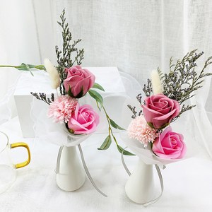 노블리 프리져브드 + 비누꽃화병 + 감사카드 + 용돈봉투 + 쇼핑백 세트, 핑크, 2세트