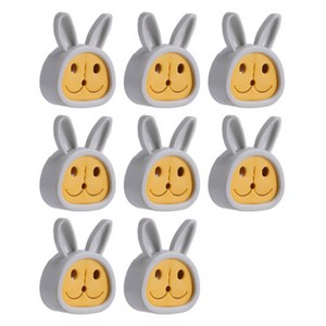다용도 토끼 타올 플러그 홀더, 8개, 02 그레이