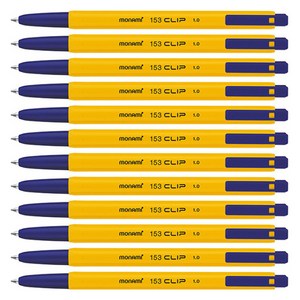 모나미 153 클립 볼펜 1.0mm, 청색, 12개