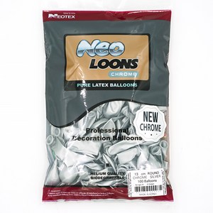 네오텍스 라운드풍선 100p 13cm, 크롬 실버, 1개