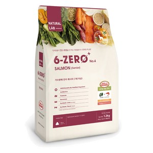네츄럴랩 시니어 강아지 6제로 넘버4 유기농 70% 건식사료, 연어, 1.2kg, 1개