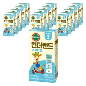 베지밀 유아용 뉴 킨더랜드 프리미엄3 미드 두유, 190ml, 16개