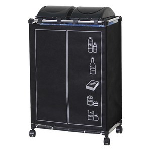 센스2030 분리 수거함 스윙 1단 2p 세트, 스윙(칼라)+클린커버, 블랙+커버