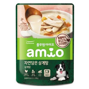 풀무원아미오 전연령 강아지 자연담은 삼계탕 습식사료, 닭, 80g, 1개