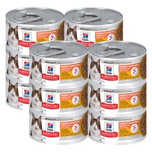 힐스 고양이 어덜트 퍼펙트 다이제스천 치킨 야채 스튜 사료, 닭, 82g, 12개