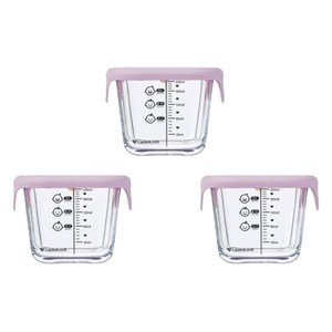 락앤락 리틀럽 디어 실리콘캡 정사각 이유식 용기, 260ml, 라벤더, 3개