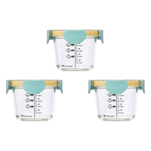 락앤락 리틀럽 디어 밀폐캡 원형 이유식 용기, 260ml, 스카이블루, 3개 골드박스 특가