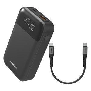 로랜텍 LCD 디스플레이 PPS 초고속충전 보조배터리 10000mAh + C to C 60W케이블, RC-33W