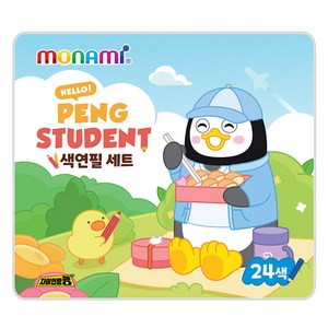모나미 펭수 바우하우스 색연필 세트, 24색, 1세트