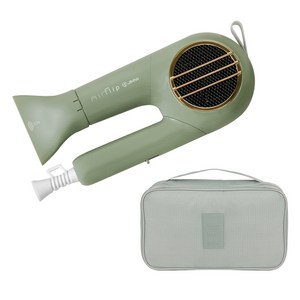 JMW BLDC 모터 접이식 헤어 드라이기 MCF5A01A 1700W + 전용 파우치 세트, 민트