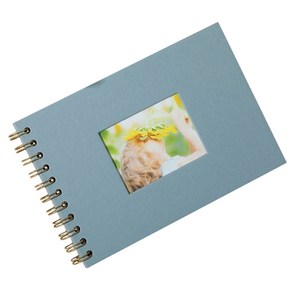 소니오 스프링 커버 DIY 포토 앨범 21.5 x 15 cm, 05 블루그레이, 20매