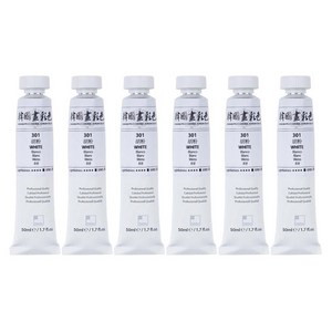 신한화구 전문가 한국화 물감 301 호분 6p, 20ml, 1색