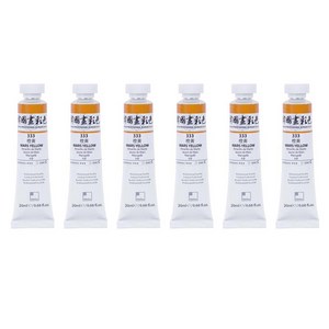 신한화구 전문가 한국화 물감 333 등황 6p, 20ml, 1색