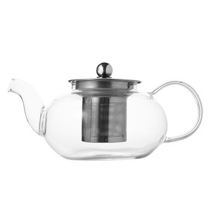 맥스쿡 스텐 거름망 내열유리 티포트, 투명, 600ml, 1개