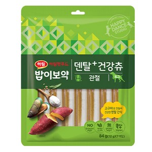 하림펫푸드밥이보약 강아지 덴탈플러스 건강츄 관절 7p, 84g, 1개, 고구마맛