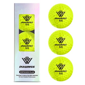다이아윙스 고반발 비거리 골프공 2피스 42.7mm M5, 옐로우, 3개입, 1개