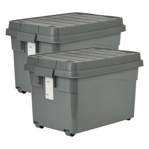 프랑코홈 퍼블릭 리빙박스 + 스티커 세트, 올그레이, 60L, 2세트