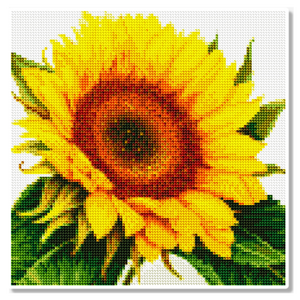 모모픽스페인팅 캔버스형 AB비즈 보석십자수 세트 30 x 30 cm, DC13해바라기한송이, 1세트