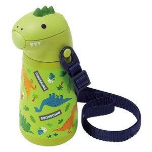 스케이터 캐릭터페이스 보냉 빨대물통 SSH4D, 다이노사우루스, 370ml, 1개