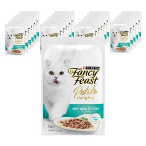 팬시피스트 3개월 이후 고양이 쁘띠딜라이트 주식 파우치, 참치, 50g, 24개