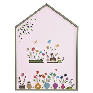 맘스보드 큐브 하우스 보드 + 가드닝 자석 놀이 세트, 포레스트그레이 + 파우더핑크, 1개