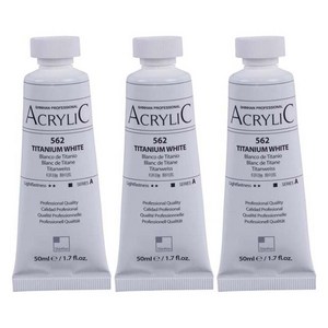 신한화구 전문가 아크릴컬러 튜브 티타늄 화이트 3p, 50ml, 1색
