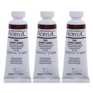 신한화구 전문가 아크릴컬러 튜브 번트 엄버 3p, 50ml, 1색