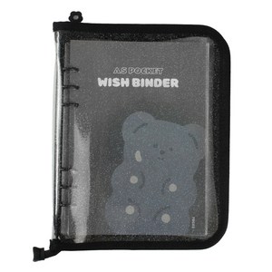 리코즈 A5 6공 위시 바인더 포카앨범 지퍼형 4포켓 30p, 다크베어, 1개