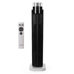 한경희생활과학 리모컨형 초저소음 그래핀 PTC 무드등 가습 온풍기, HAAN-P12000, 화이트 + 블랙
