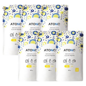 아토앤오투 시그니처 젖병&주방세제 레몬향 리필, 480g, 6개