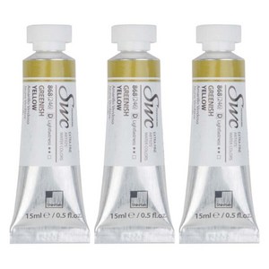 신한화구 전문가 수채화물감 SWC 튜브 D시리즈 868 그리니쉬 옐로 3p, 15ml, 1색