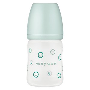 모윰 유아용 해피모어 에디션 실리콘 코팅 노꼭지 유리젖병, 민트, 150ml, 1개