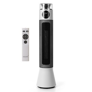 한경희생활과학 무드등 초저소음 그래핀 PTC 타워형 리모컨형 온풍기, HAAN-P10000, 화이트