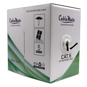케이블메이트 CAT.6 UTP 기가 제작용 박스형 랜케이블 CM1183, 블랙, 1개, 305m