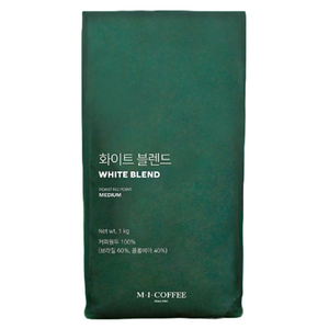 엠아이커피 화이트 블렌드, 홀빈(분쇄안함), 1kg, 1개