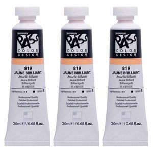 신한화구 패스컬러 튜브 물감 819번 쟌 브릴리언트 시리즈B 3p, 20ml, 1색