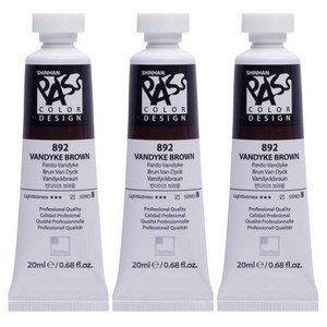 신한화구 패스컬러 튜브 물감 892번 반다이크 브라 시리즈B 3p, 20ml, 1색