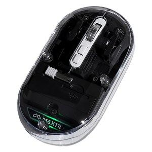 맥스틸 무소음 3모드 멀티페어링 블루투스 투명 무선 마우스, 블랙, GM-TM10D