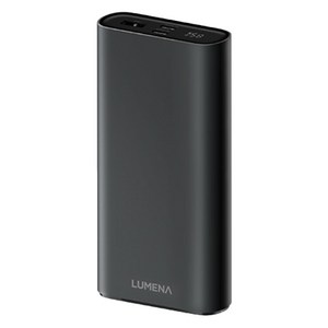 루메나 고속충전 보조배터리 20000mAh C타입, 차콜블랙, PQ20