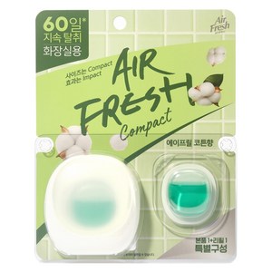 에어후레쉬 컴팩트 비치형 화장실용 방향제 본품 6ml + 리필 6ml 세트, 12ml, 1개, 에이프릴 코튼향