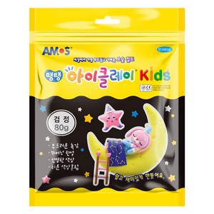 아이클레이 유아용 탱탱 파우치, 검정, 80g, 1개