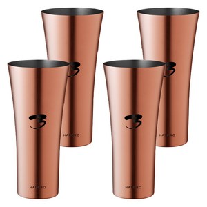 하로로 스텐304 야마노 로즈 플레인 컵 380ml, 4개