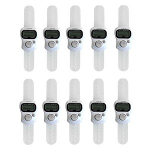 마켓플랜 디지털 LED 수동 계수기, 화이트, 10개