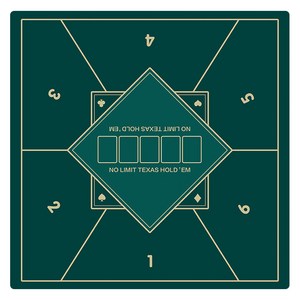 빈벅 딜러카드 카지노 정사각형 포커매트 7 110 x 110 cm, 그린, 1개